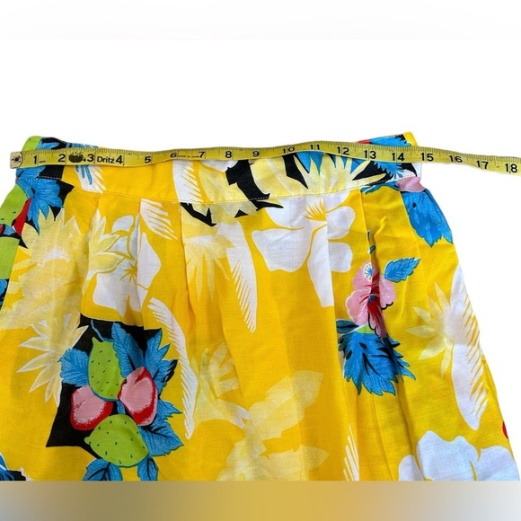 Vintage VSQ Very Special Quality Hawaiian Print Lemon Print Midi Skirt 14 - Picture 6 of 6
